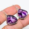 Натуральный бразильский аметист, драгоценный камень, серьга из стерлингового серебра 925 пробы, 1,75" Q5t48