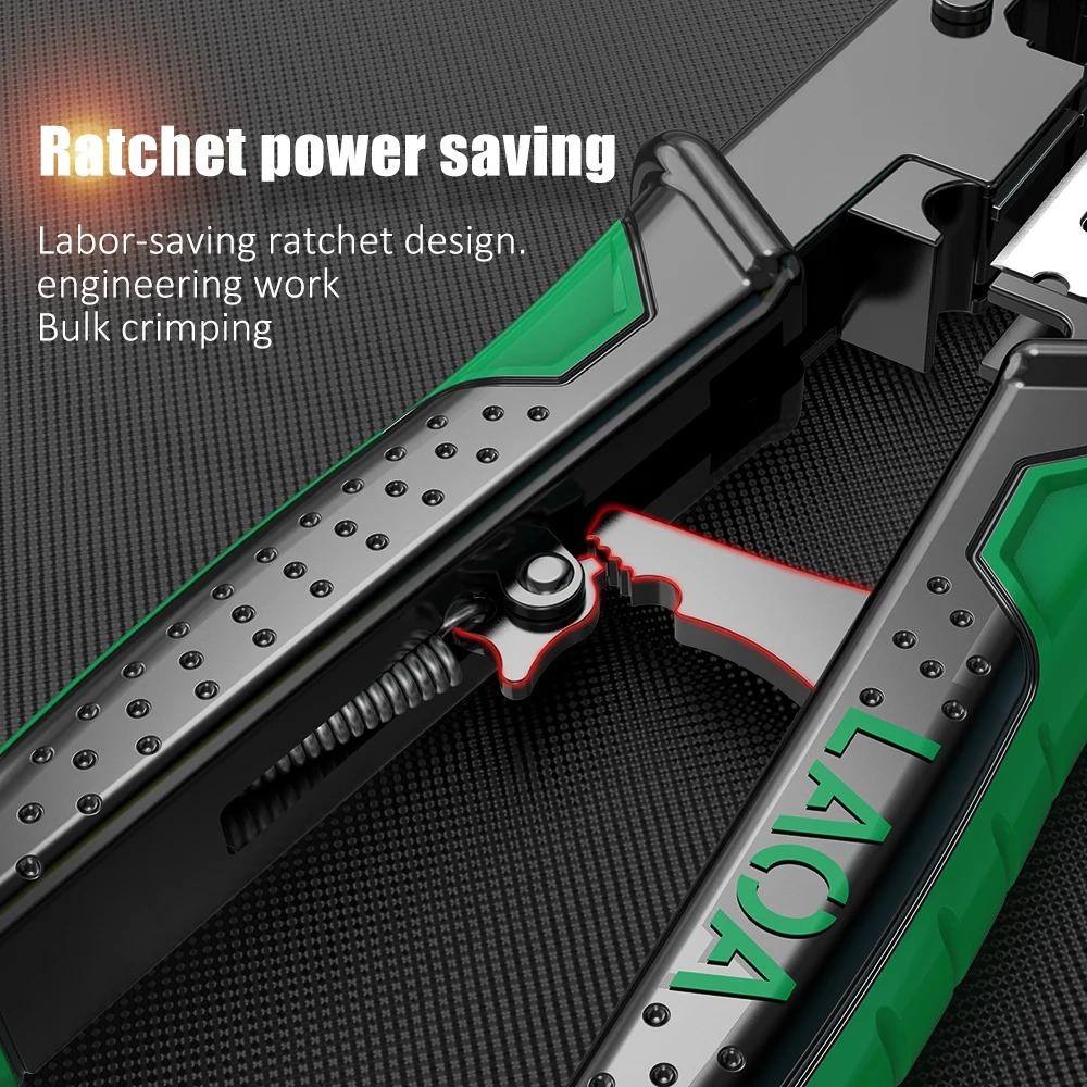 Сетевые плоскогубцы с храповым механизмом 8P6P, плоскогубцы для стальной проволоки, пресс-клещи для проволоки с хрустальной головкой, трехцелевой набор, плоскогубцы для зачистки проводов