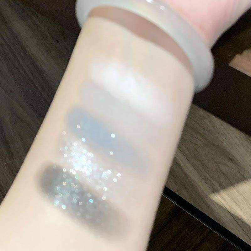 Палитра теней для век 5 цветов в стиле панк Smokey Eye Серебристый Белый Серый Цвет Цемента Темно-Черный Матовые и Сатиновые Стойкий Макияж для Вечеринки