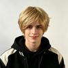 Mens Short Blonde Synthetic Wig Fluffy Handsome Full Cap Daily Wear