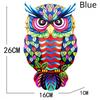 Metal Art Owl Wall Decor Colorful Iron Art Owl Sculpture 4 Colors Owls Hanging Ornament Pendant for Indoor Outdoor Home Garden