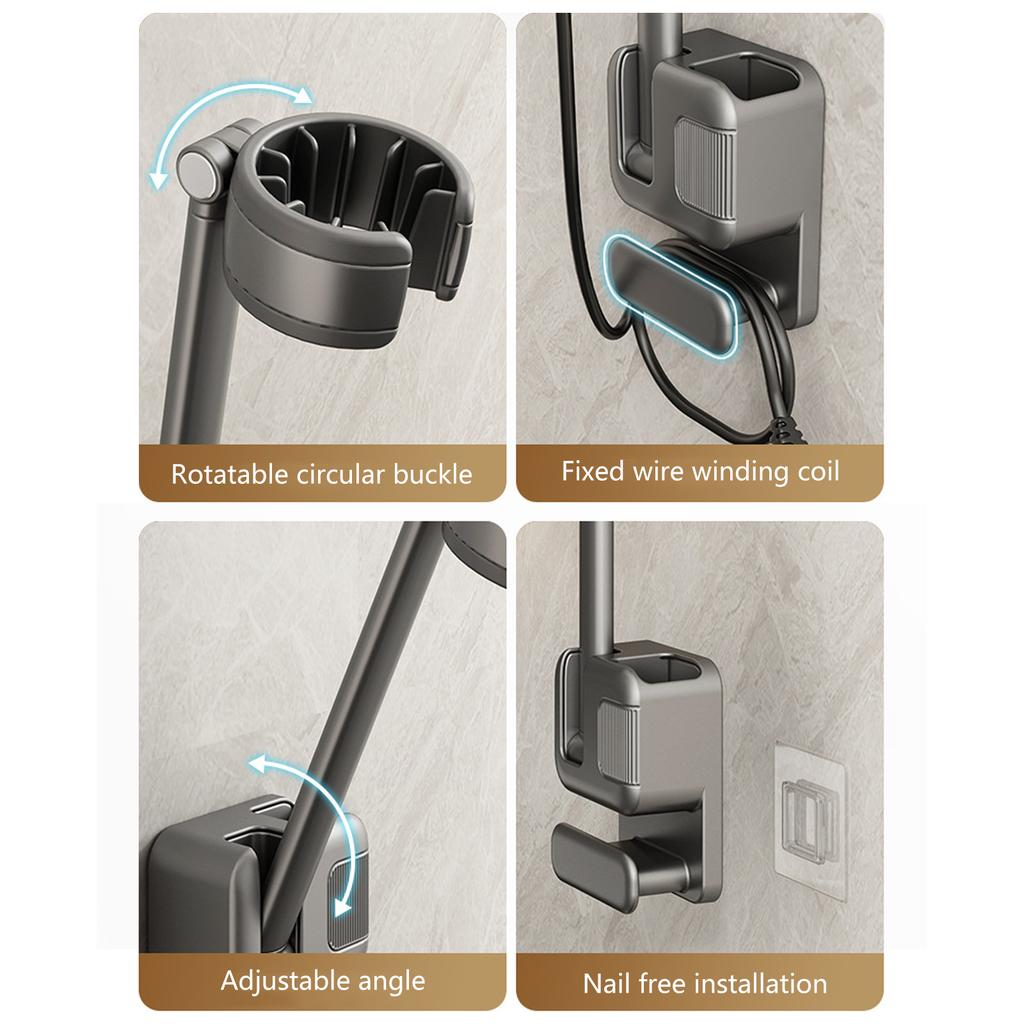 Настенная подставка для фена, подставка для выпрямителя волос, полка для хранения фена для ванной комнаты для дома и салона