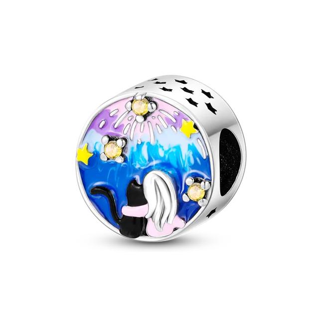 Звездная коллекция, подвески, бусины из стерлингового серебра 925 пробы, солнце, звезды, луна, висячие подвески, подходят для оригинальных новых ювелирных изделий, браслет, ожерелье