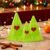 3 Pcs Green Furry Christmas Tree Decoration Fuzzy Elf Xmas Tree Tabletop Decor Soft Faux Fur Table Centerpiece for Living Room Home Kitchen Desk Decor