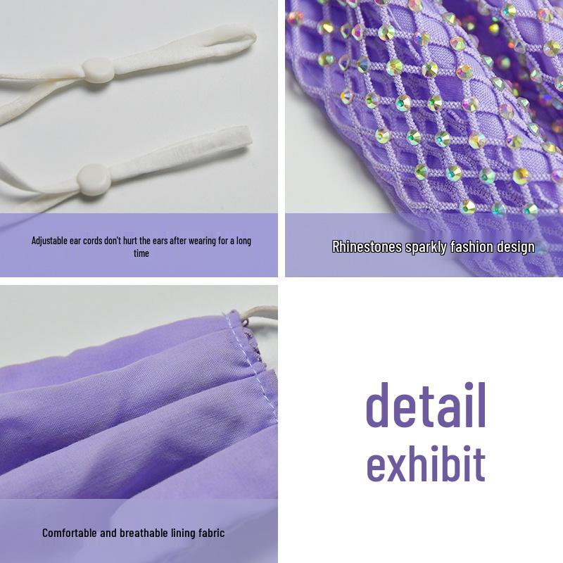 En'ai Мужская маска от солнца со стразами - Летний стиль, Тонкая и защитная