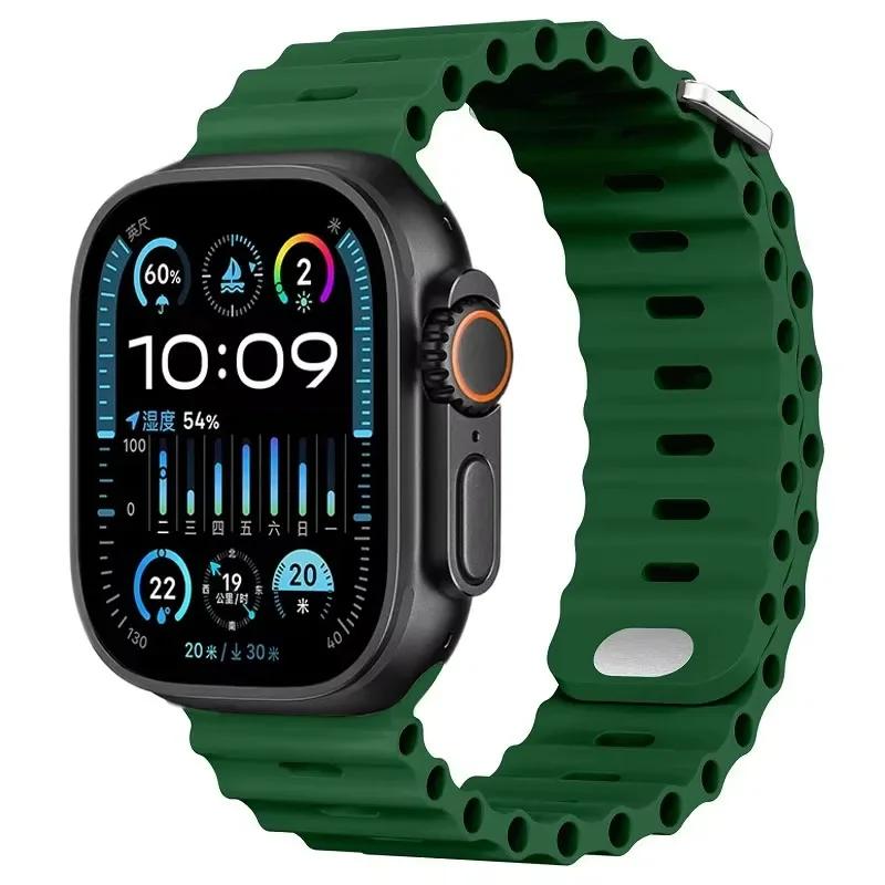 Силиконовый ремешок Ocean для Apple Watch Ultra 3/2 49 мм Серии 11/10 46 мм 42 мм 9 8 7 45 мм 41 мм Ремешок для часов iWatch 6 5 SE 44 40 мм