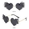 Rimless Fire Heart Shaped Sunglasses Uv400 Protection Costume Accessories Halloween Glasses Flame Love Sun Glasses