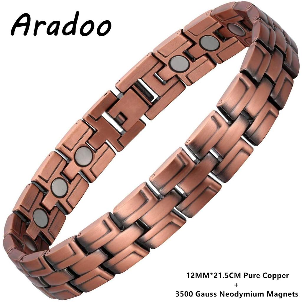 Double Row Magnetic Pure Copper Bracelet with 3500 Gauss Magnetic Wristband Minimalist Design Jewelry Gifts