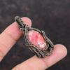 Rhodochrosite Pendant Copper Wire Wrapped Pendant Genuine Gemstone Pendant Handmade Rhodochrosite Jewelry Anniversary Gift Stylish Pendants