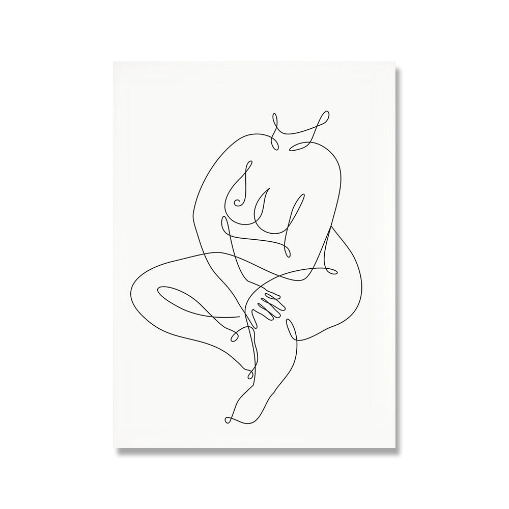 Naked Female Body Positive Art Curvy Drawing Posters  Minimalist Wall Art Canvas Print Painting Nude Woman Decorative Pictures