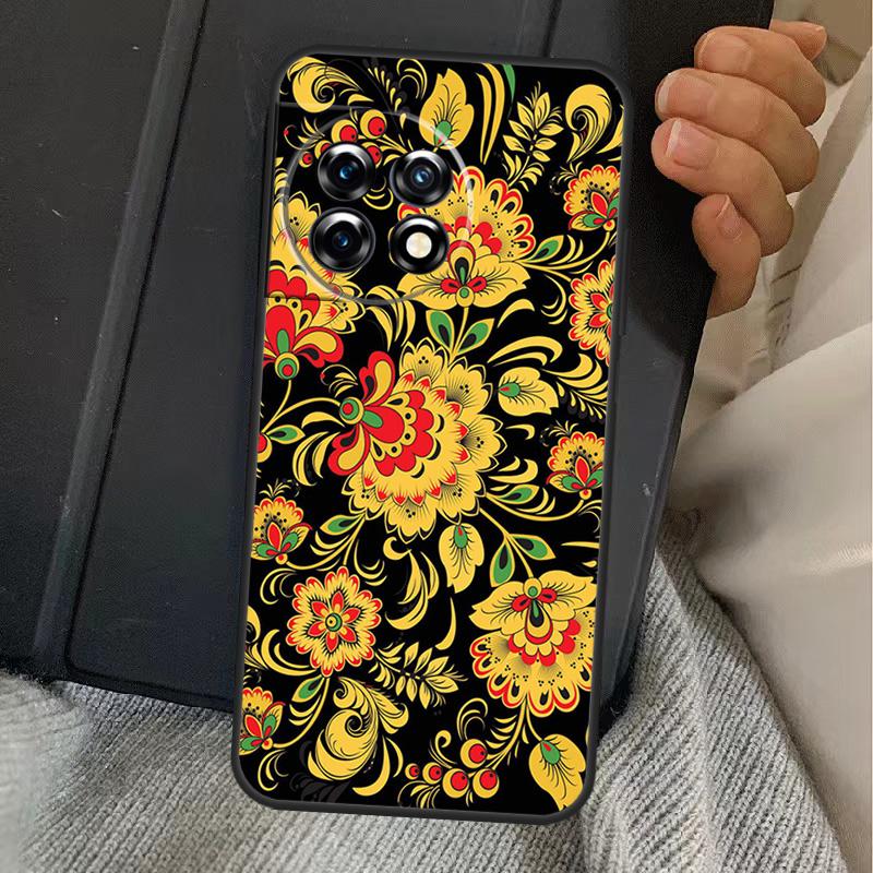 Khokhloma Russian Pattern Flower Case For OnePlus 15 13T 13 12 11 13R 12R 10R 10T 8T OnePlus Nord 5 CE 3 4 Lite N20 N30 Cover