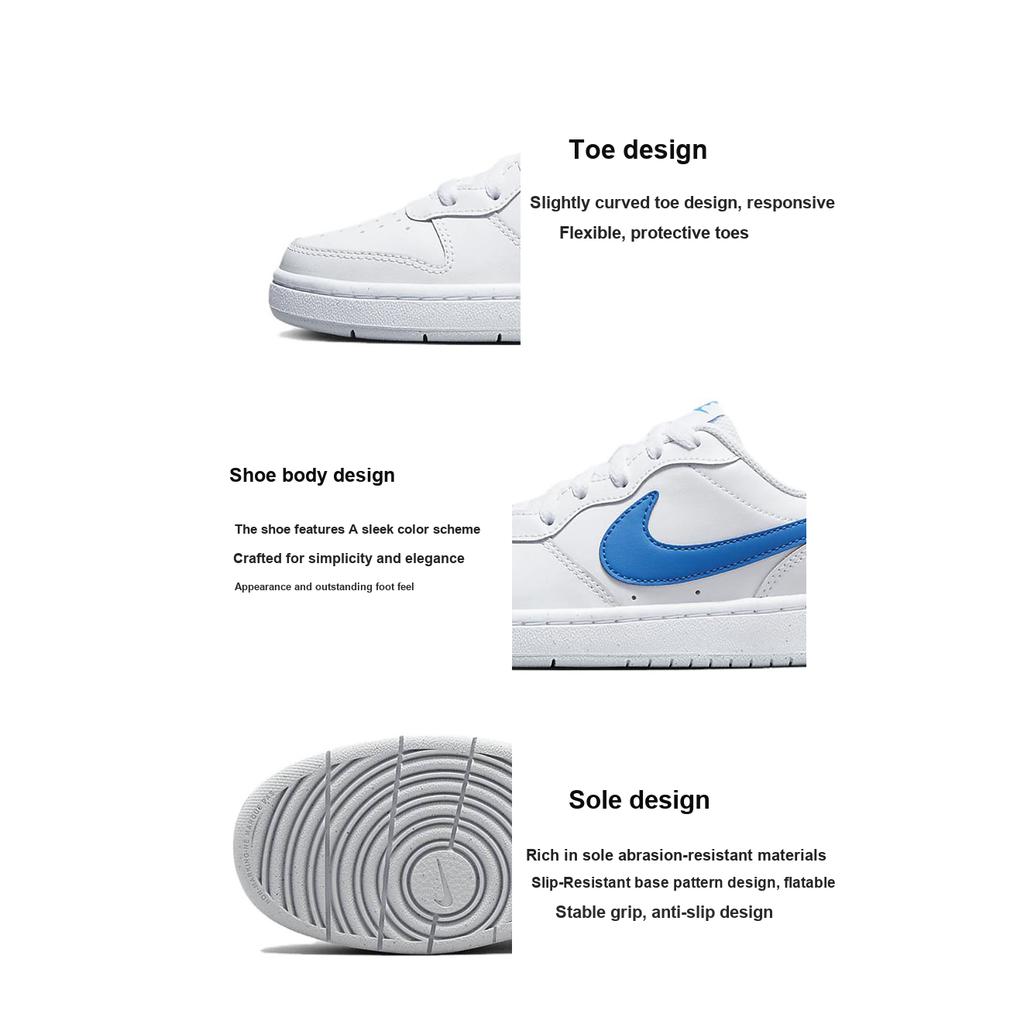 Nike Court Borough Low 2 GS White Photo Blue Kids Sneakers Pure-Platinum Stadium-Green BQ5448-123