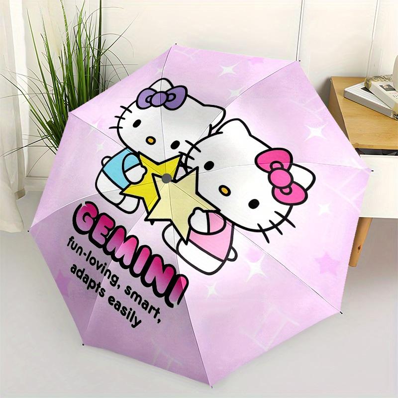 1pc Gemini Hello Kitty Star Friendship Umbrella with Plastic Handle,Suitable for All Seasons Home Travel Outdoor UmbrellaSanlio464