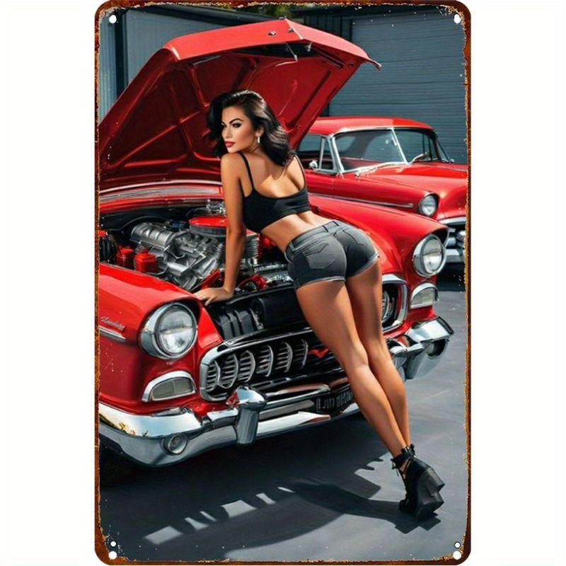 Авангардная автомобильная металлическая художественная картина для декора гаража