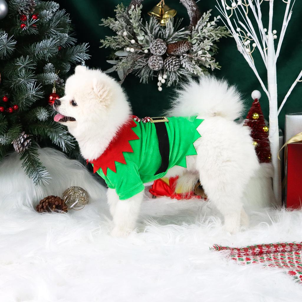 Dog Spirit COS Clothes for Small Dogs T-Shirt Costume Puppy Pajama with Belt Candy shaped Buttons Doggie Pet Warm Clothes Soft
