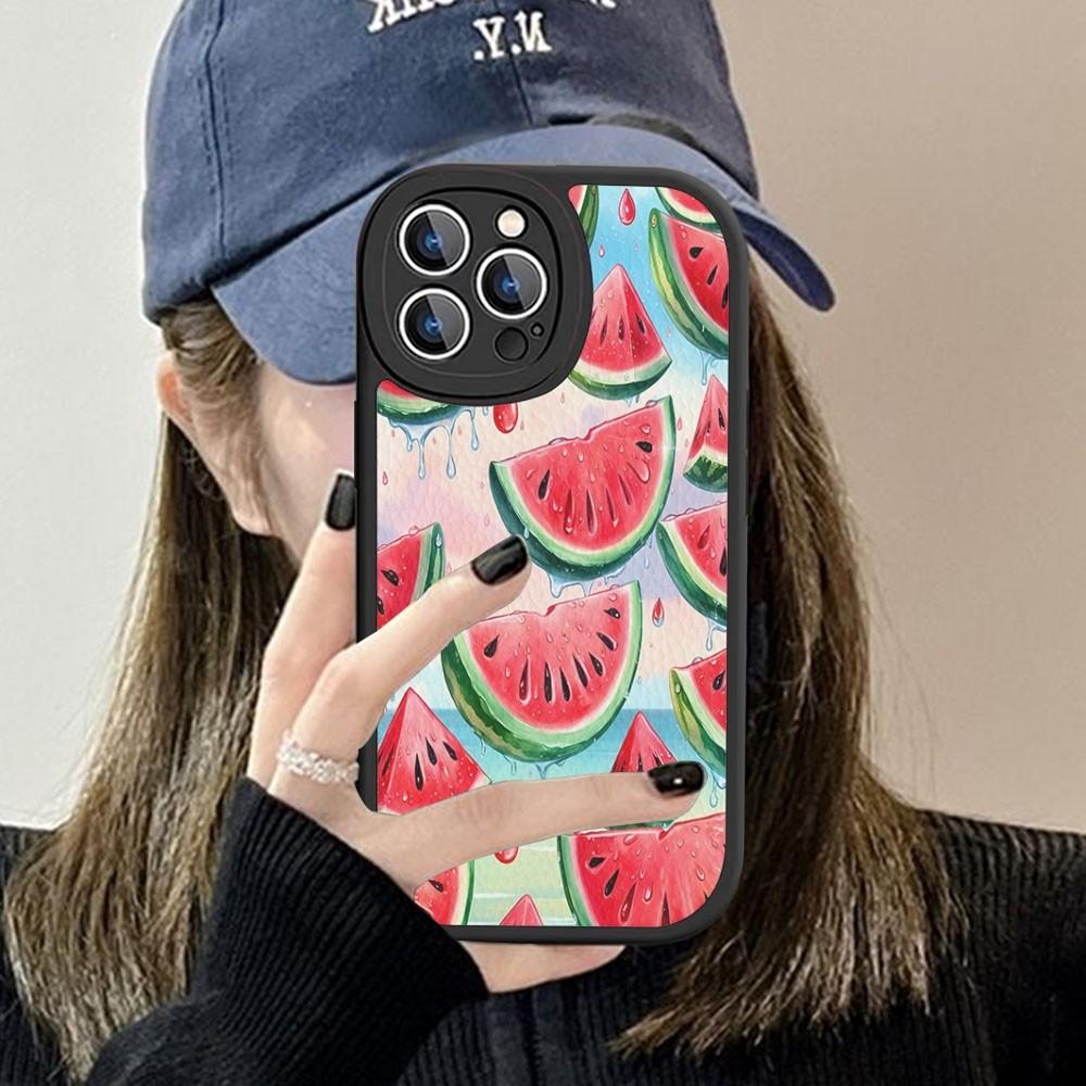Чехол для телефона Арбуз Фруктовый Жесткая Кожа Для iPhone 14 13 12 Mini 11 14 Pro Max Xs X Xr 7 8 Plus Fundas