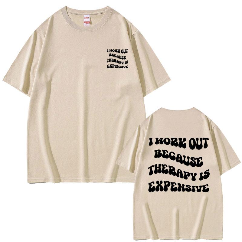 2025 Лето Я Тренируюсь Потому Что Терапия Дорогая Накладка На Насос Фитнес Тренажерный Зал Пауэрлифтинг Тренировка Бодибилдинг Футболка Y2k