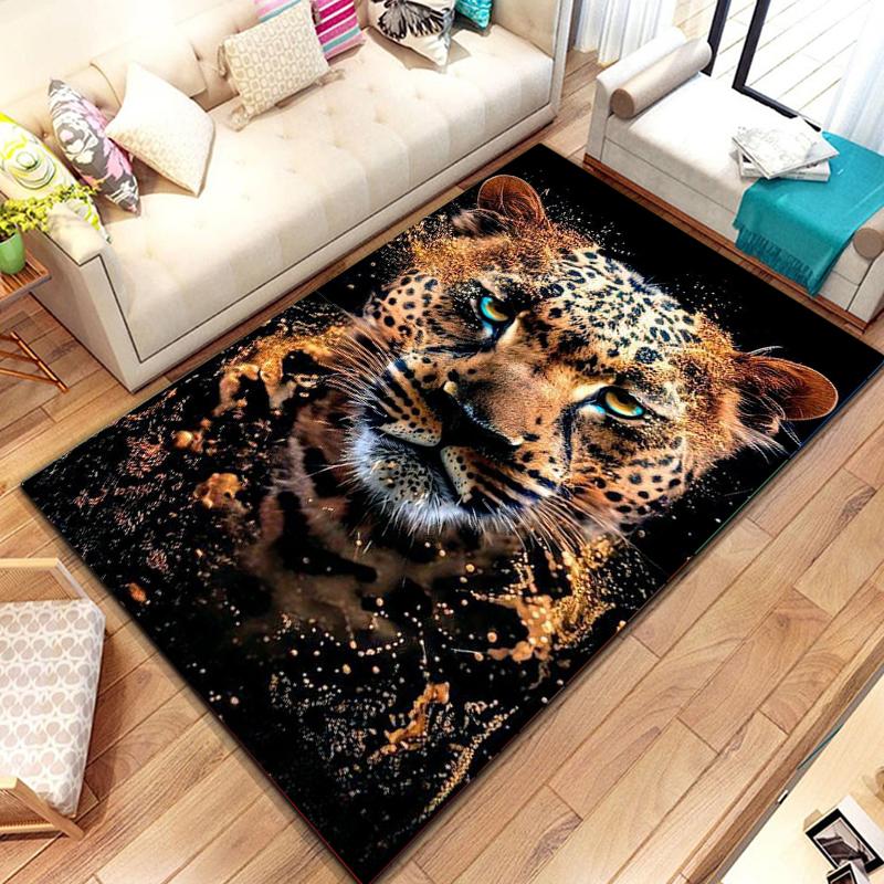 Animal Leopard Cheetah Cartoon Beast Area Rug,Carpet for Home Living Room Bedroom Sofa Doormat Kitchen Decor, Bedroom Decor