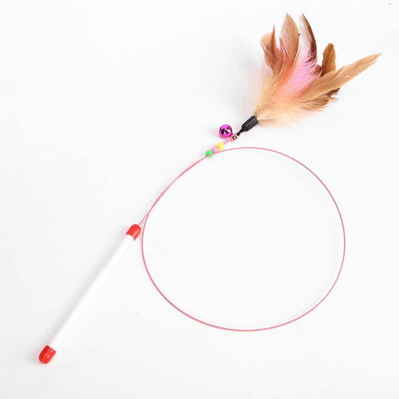 1/10Pcs Funny Simulation Feather Cat Toy Interactive Pet Cat Toy Kitten Playing Teaser Wand Toy Replacement Head Pet Supplies