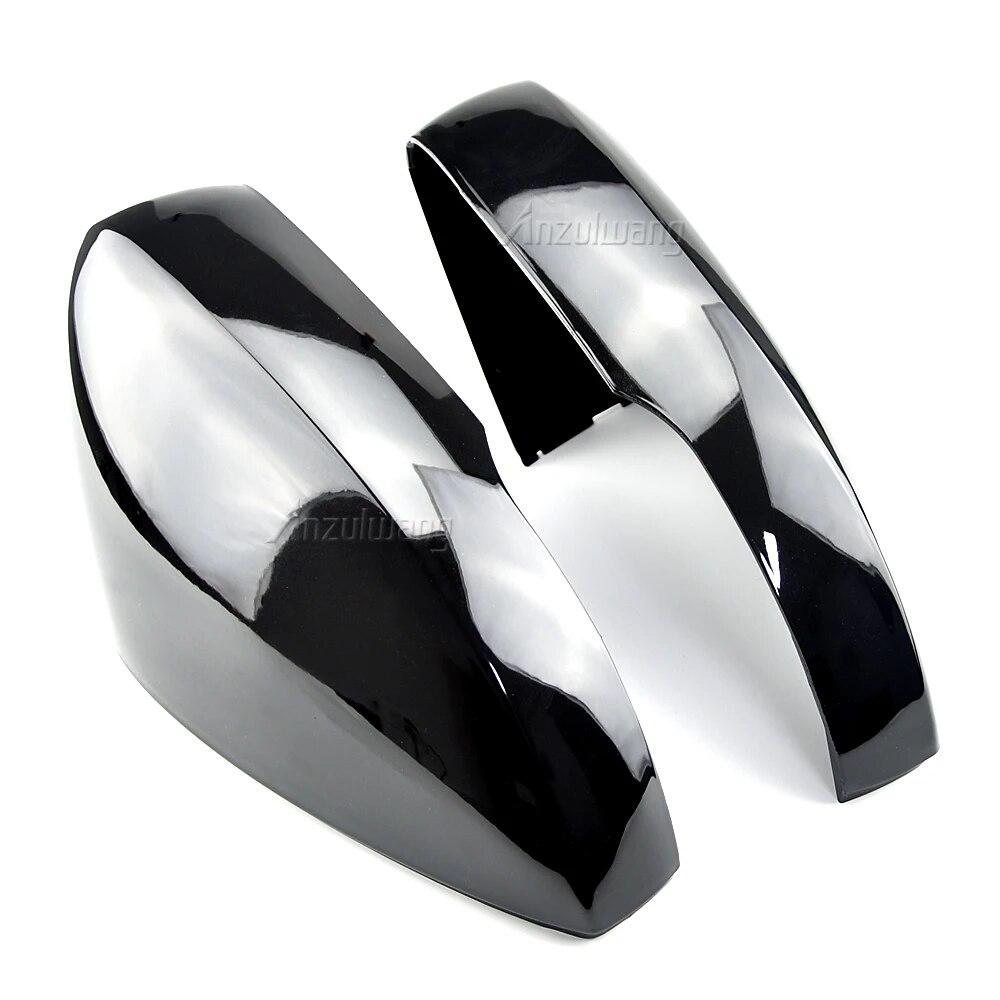 2Pcs For Volkswagen VW Polo MK5 6R 6C ABS Side Rear View Mirror Cover Replacement Shell Trim Black Side Mirror Caps Accessories