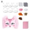 29Pcs/Set DIY Cat Face Guard Kit with Faux Fur Felt Cloth Paintable Animal Half Face Shield Halloween Carnival Role Play Masquerade Party Prop