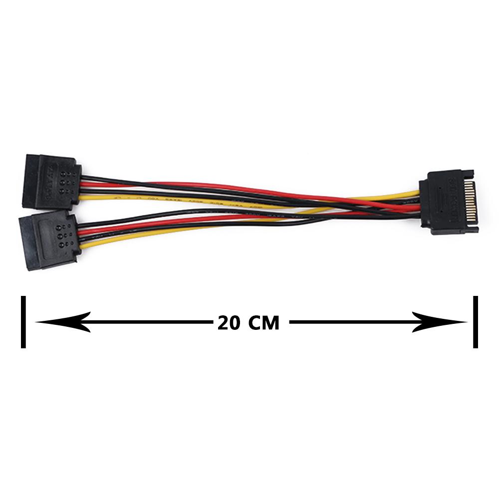 High Quality Extension Y Splitter Adapter Power Cable SATA Male To 2 Female
