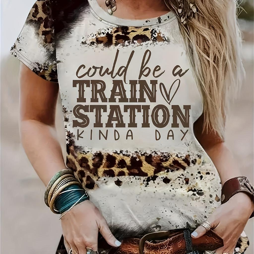 Модная и крутая женская футболка с леопардовым принтом в стиле минимализма, классные и удобные летние повседневные уличные топы с воротником