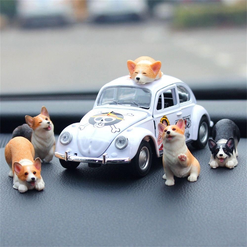 Children's Gift Mini Animal Dog Doll Simulation Dog Car Ornament Corgi Model Miniature Figurines