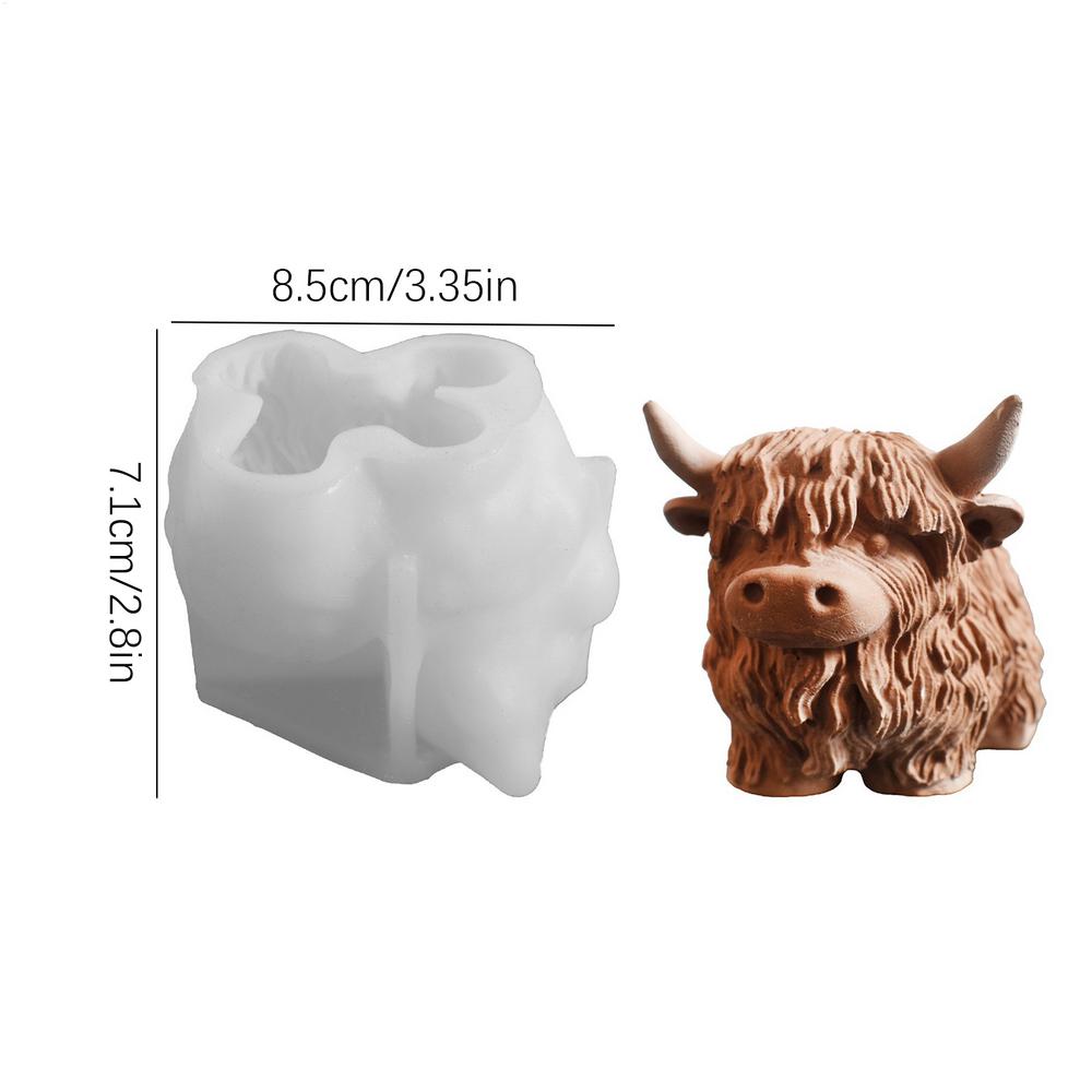 Силиконовая форма Корова Формы из смолы для фигурок 3D Гибкая термостойкая форма для свечей для льда Торта Поделок Выпечки Конфет Закусок