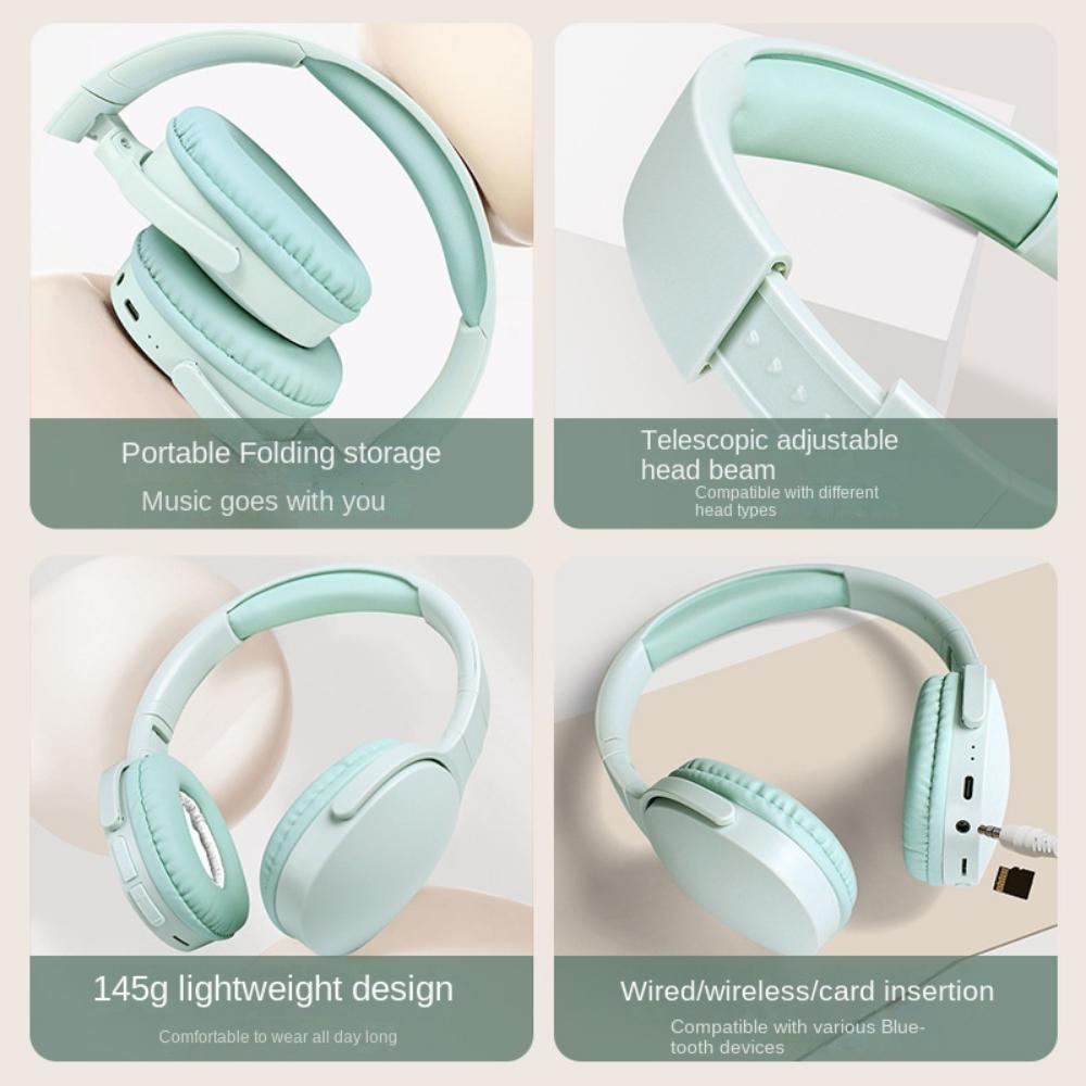 Noise Reduction Bluetooth Headsets ABS Head-mounted Bluetooth Headset Stereo Headphone  Cell Phone