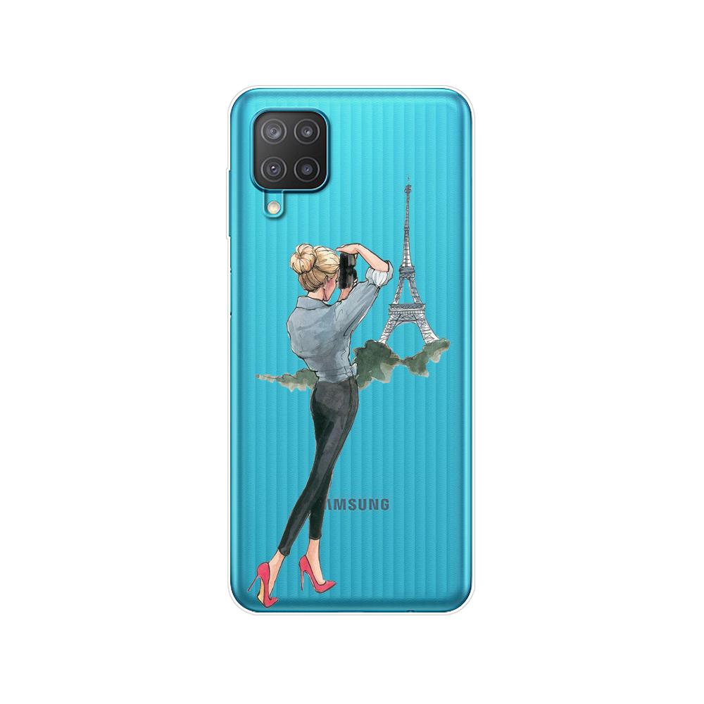 Чехол для Samsung M12, задняя крышка для телефона Samsung Galaxy M12 GalaxyM12 M 12 m127, мягкий чехол из ТПУ, силиконовый бампер, 6,5 дюйма