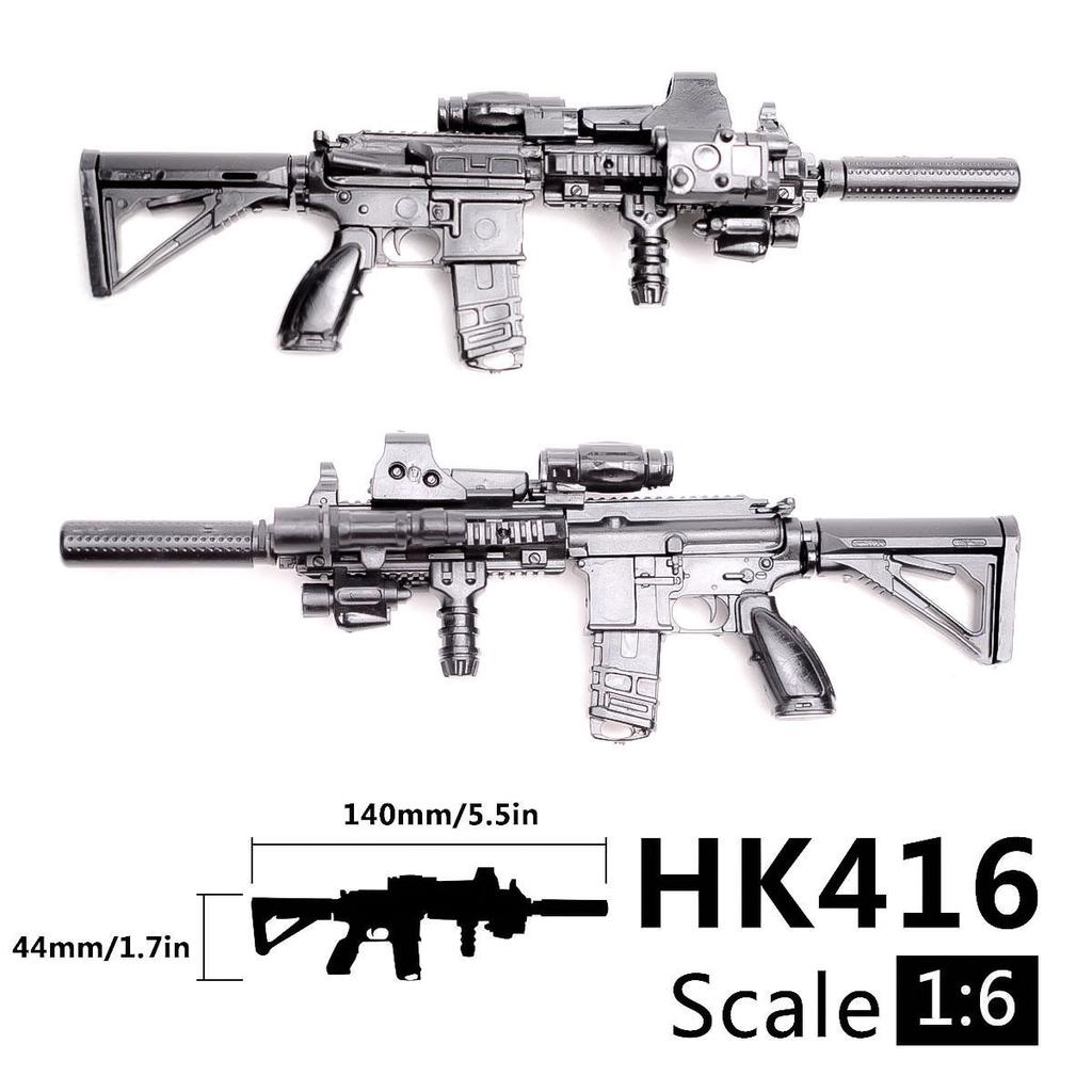 Масштаб 1/6 Автоматическая винтовка HK416 Пулемет РПК-74 ПКП Солдат СОБР Армия Военное оружие Фигурка для действий Сборная модель Игрушка-пазл