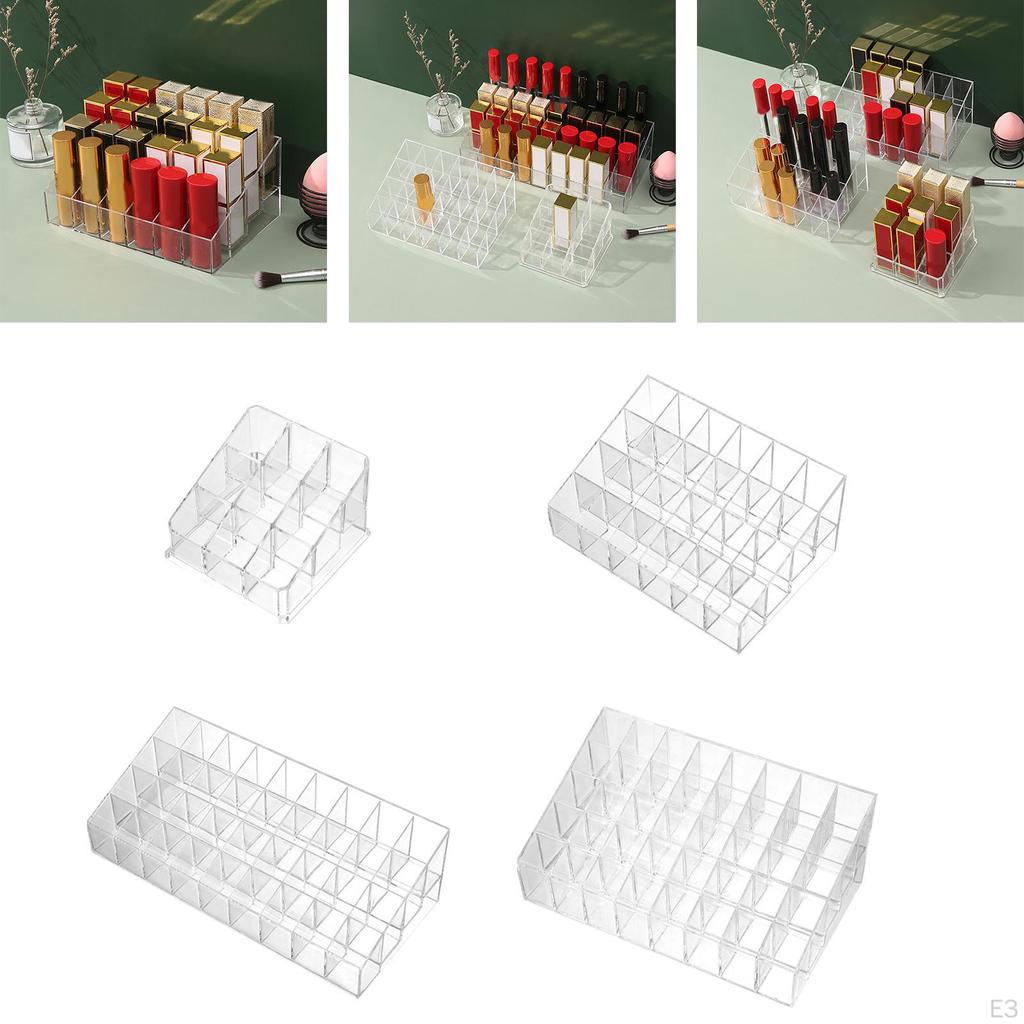 Clear Acrylic Lipstick Organizer for Makeup Storage