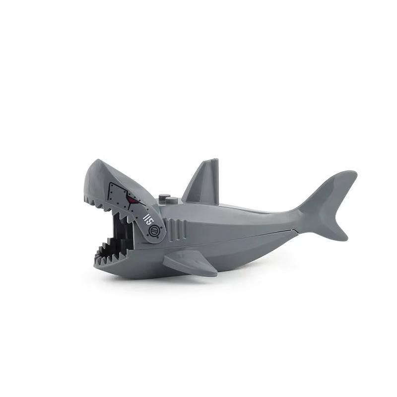 MOC Ферма Зоопарк Животные Строительные блоки Крокодил Акула Дельфин Шимпанзе Корова Леопард Развивающая игра Аксессуары Кирпичики Детские игрушки