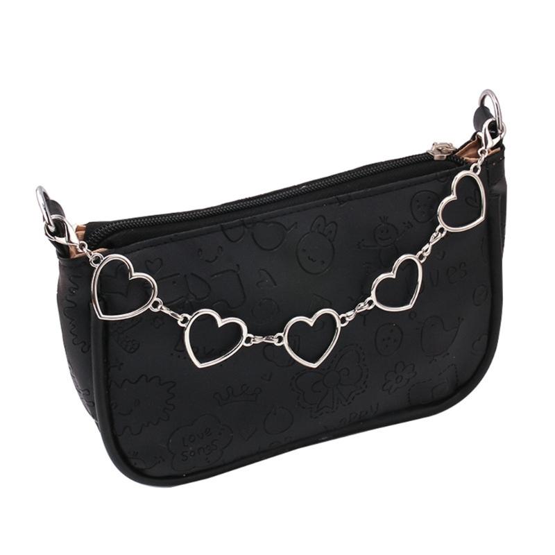 Набор из 5 модных цепочек для кошелька Уникальная цепочка для сумки Металлические ремешки для сумок Сплав с текстурой Цепочка для сумочки Подходит для сумки Сумочки