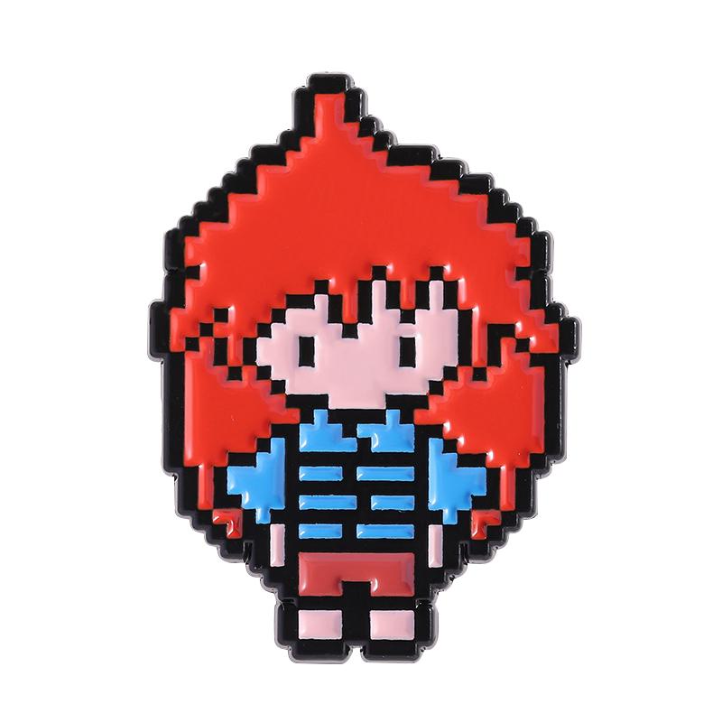 Game Characters Enamel Pins Custom Golden Strawberry is Working Hard Brooches Lapel Badges Clothes Jewelry Gift for Kids Friends