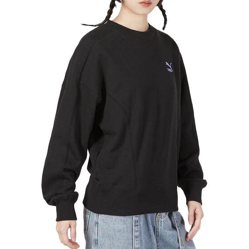 Puma CLASSICS Свитшоты Женские Черный Круглый вырез Умеренный Обычный 539955-01