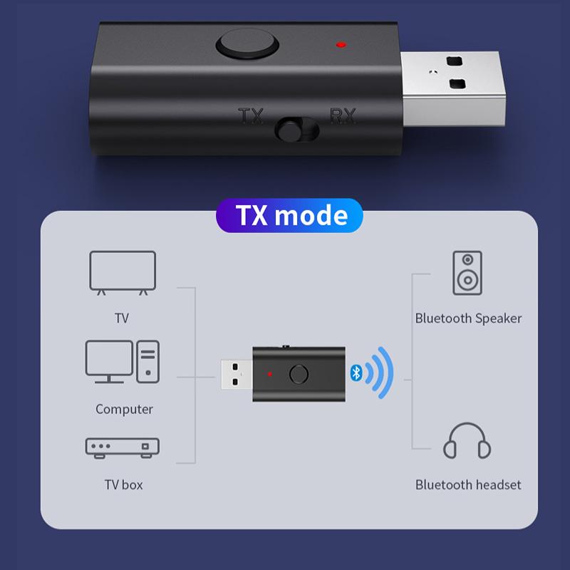 4 в 1 USB беспроводной Bluetooth 5,3 AUX адаптер аудиоприемник передатчик USB на разъем 3,5 мм для ПК ТВ автомобильный комплект громкой связи аксессуары