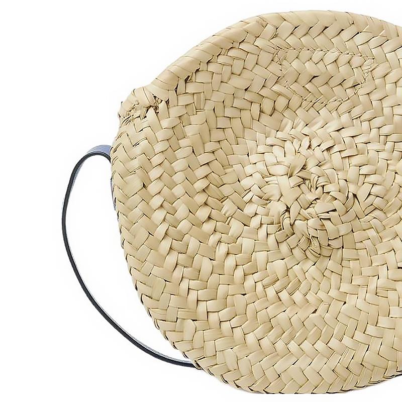 Chloe Marcie Adjustable Strap Handwoven Rattan And Calfskin Crossbody Bag Women bags Blue CHC23-SS736I32-484