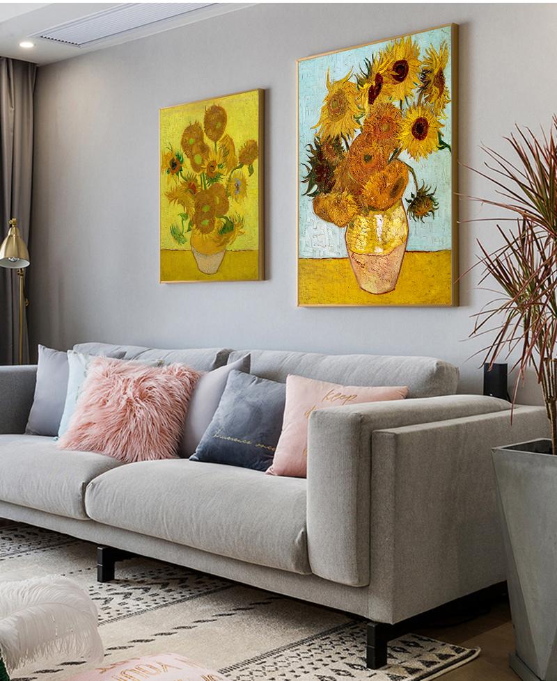 Винсент Ван Гог Золотой Подсолнух Плакат Принт Цветочная Ваза Картина Маслом Холст Искусство Современная Настенная Картина для Гостиной Без Рамки
