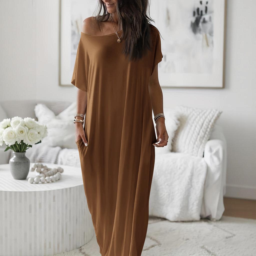 Women's Spring/Summer Short-Sleeve Long Casual Dress