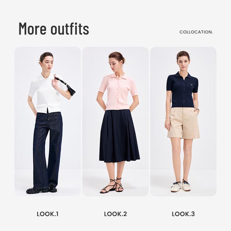 Navigare Женский трикотажный кардиган поло с коротким рукавом