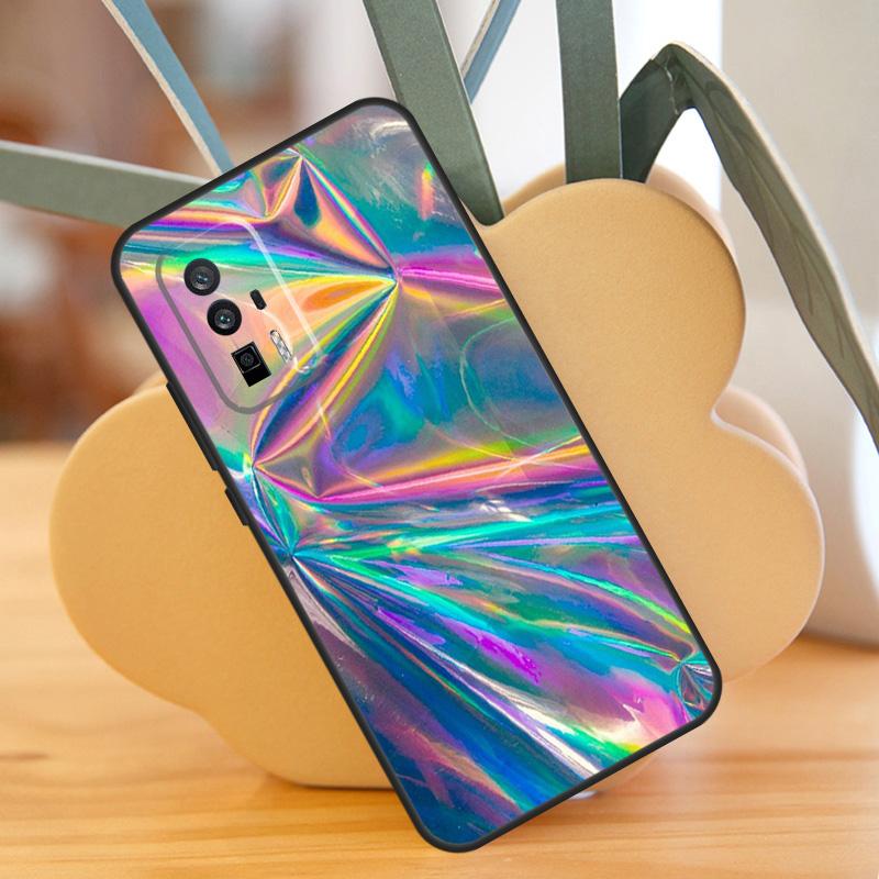 Rainbow Holographic Iridescence Case For POCO F6 Pro X6 X5 X3 F3 F5 M6 M5s Xiaomi 13T Pro 11T 12T 12 13 Lite 14 Ultra Cover