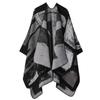 Winter Thickened Cashmere Shawl Lengthened Gradual Change Tie-Dye Split Scarf Dual-Purpose Coat Cloak Solid Color