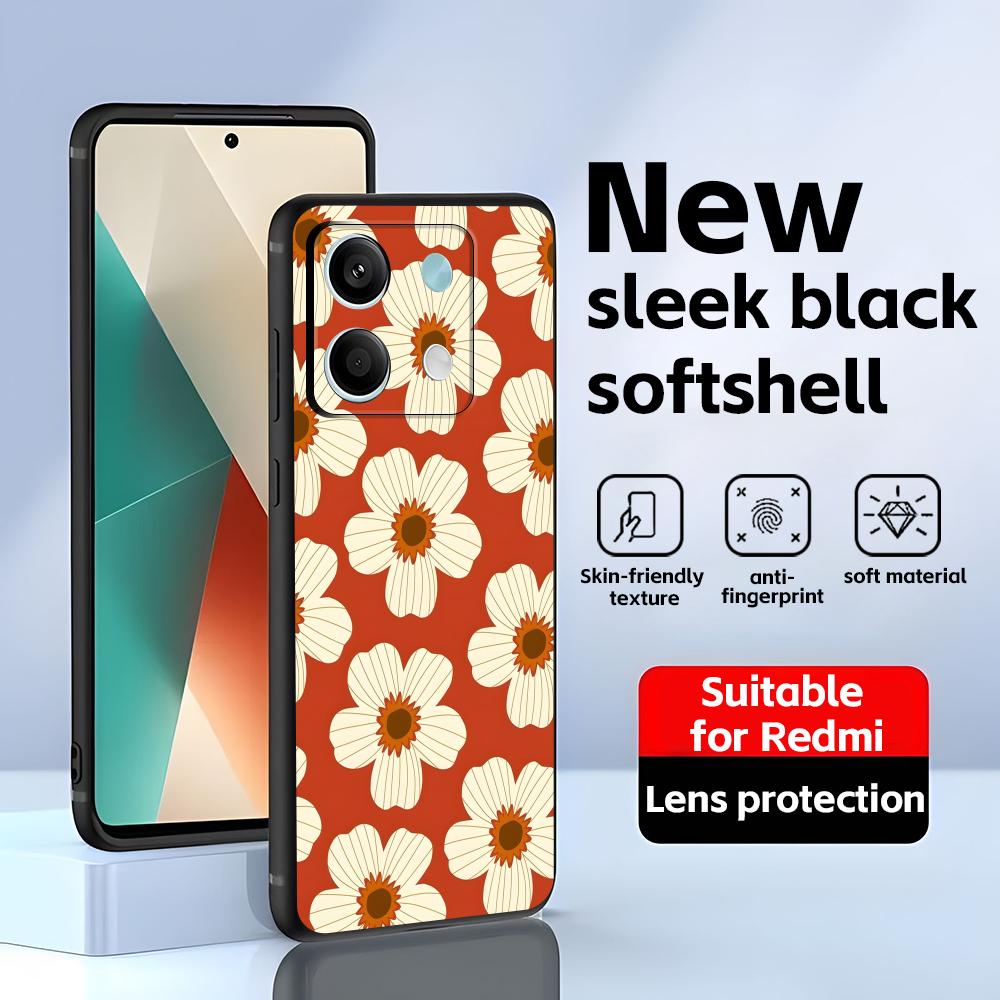 Крутой узор Чехол для телефона Для Redmi Note 14 13 12 11 Pro Plus S 5G 14C A3 Мягкий черный чехол для телефона