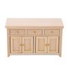Dollhouse Cabinet 1:12 Scale Living Room Miniature Birch Dollhouse Storage Cabinet Wood Color