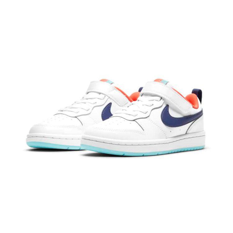 Nike Детские кроссовки Court Borough Low 2 PS White Dark Purple Dust Copa Bright-Mango BQ5451-112
