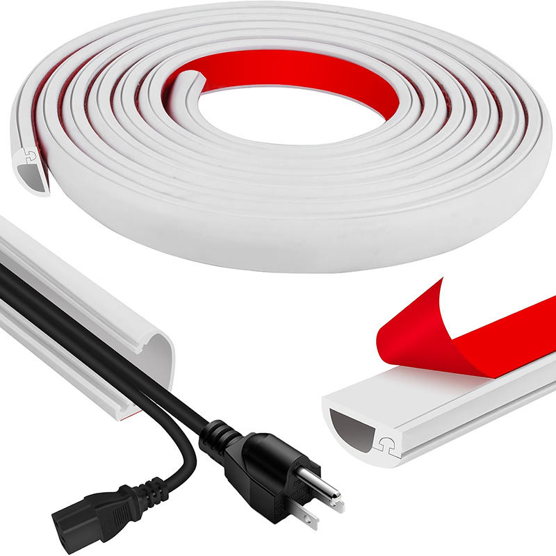 2/3 метра Кабель-канал для организации проводов Невидимая декоративная крышка для проводов Защита от наступания Самоклеящийся мягкий кабельный канал с крышкой