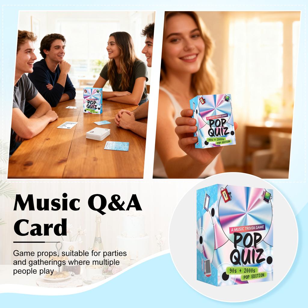 90s & 2000s Music Trivia Card Game - Edition - Finish The Lyrics Challenge, Fun For Adults, Party Or Family Night