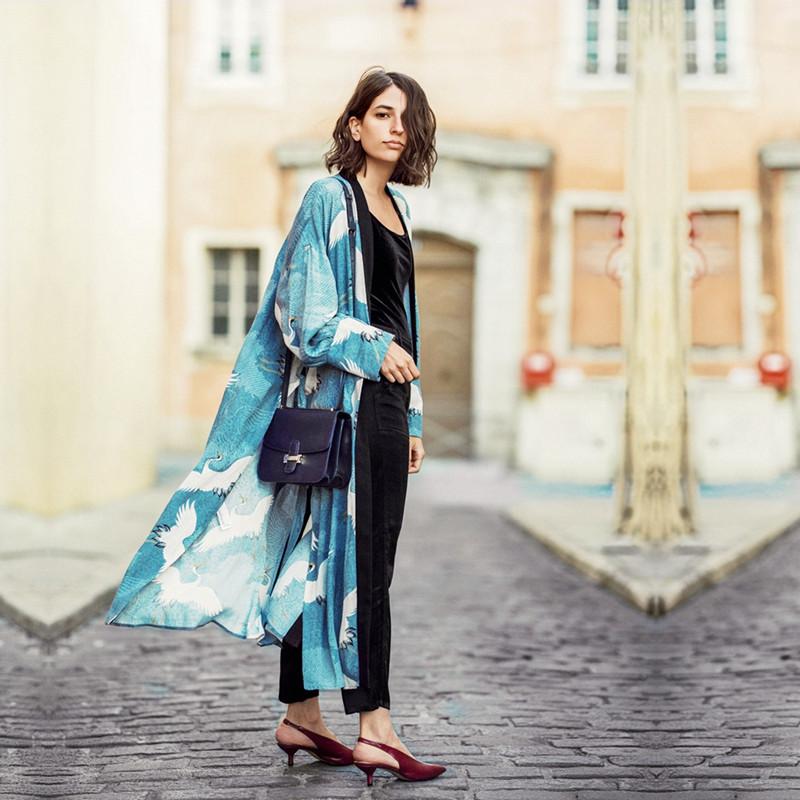 2022 зеленое хлопковое бикини с принтом в стиле бохо, туника с длинными рукавами, длинное платье, повседневное женское пляжное платье больших размеров, фартук Q734